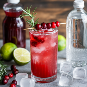 Cranberry Spritzer mocktail